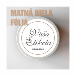 Etiketa - matná biela fólia - tlač - orez